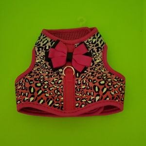 Top paw pink cheetah dog harness